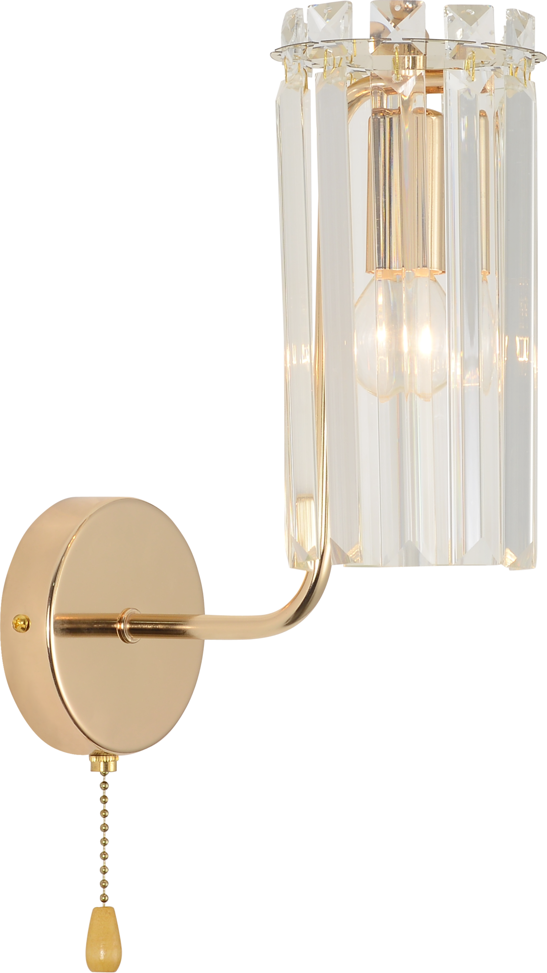 Светильник настенный (бра) с выключателем Zoe 1064-401 1хЕ14 40 Вт хрусталь