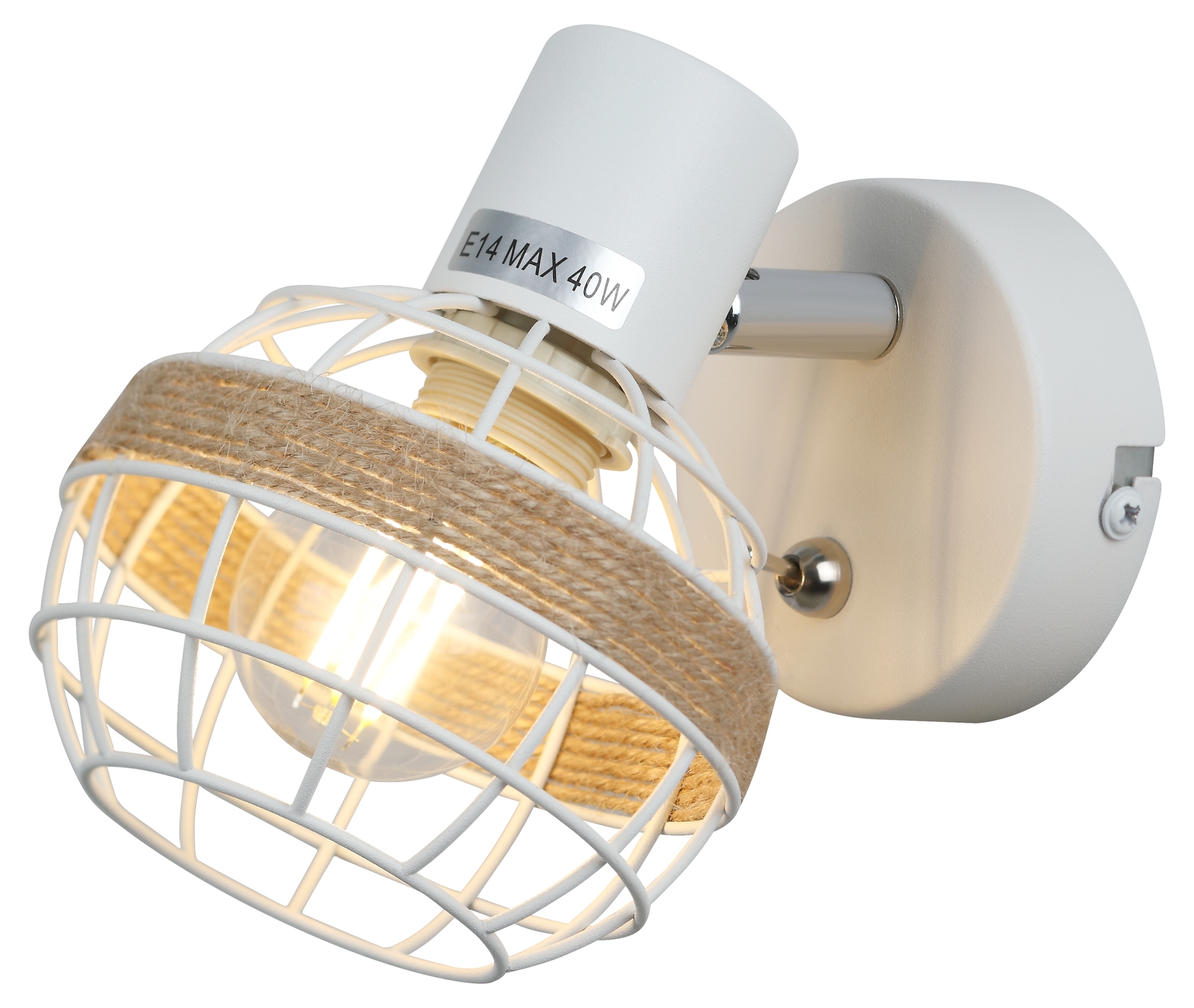 Светильник настенно-потолочный спот поворотный с выключателем 1xE14 40Вт 7034-701 Anselma