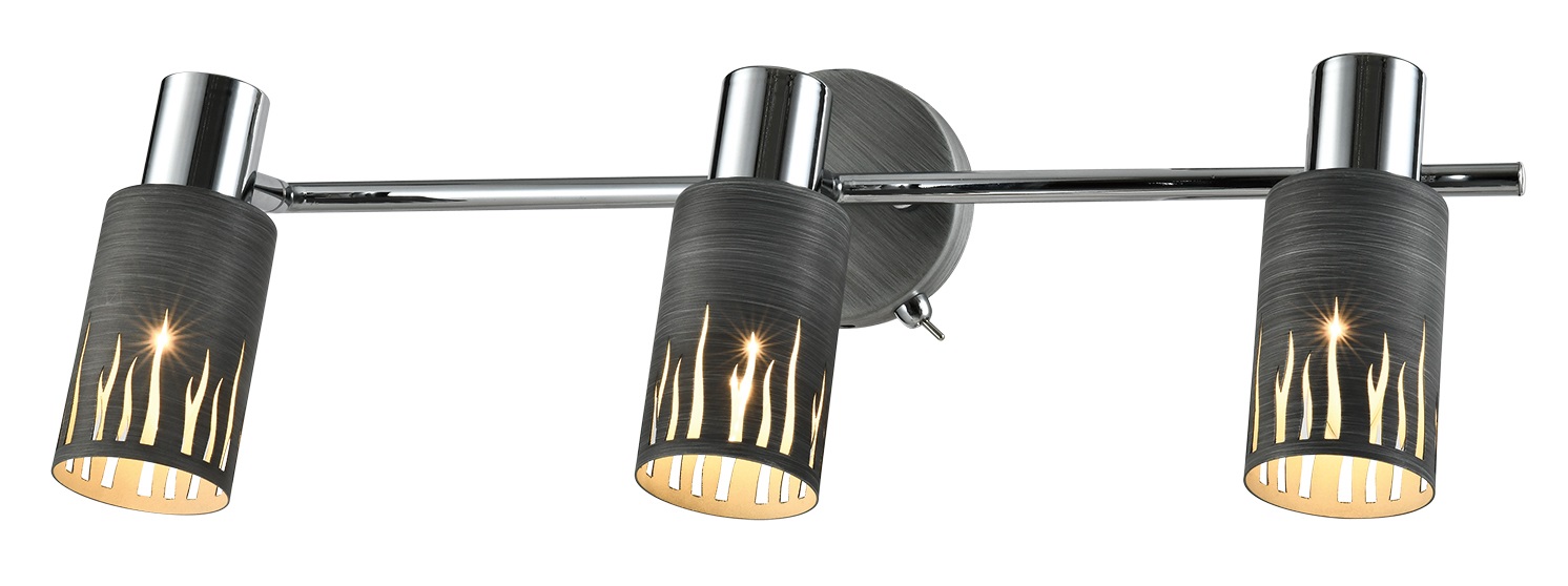 Светильник настенно-потолочный спот поворотный с выключателем модерн с 3хЕ14 40Вт 3123-303 Lethe