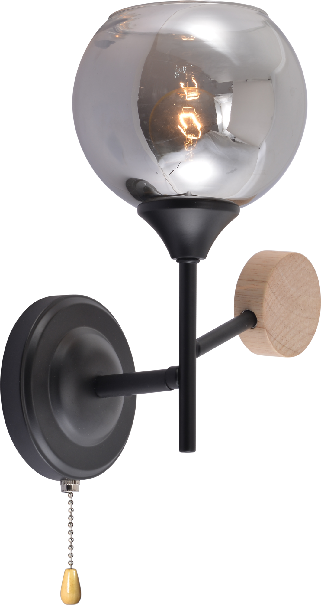 Бра светильник настенный с выключателем 1хЕ27 60Вт модерн 9181-401 Elouisa