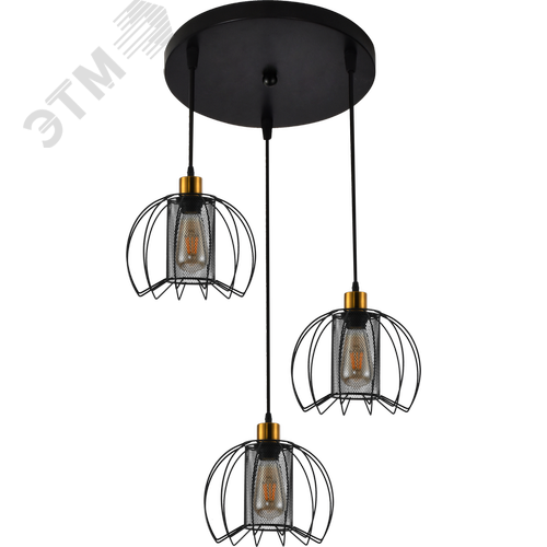 Светильник подвесной 3хЕ27 60 Вт лофт-кантри Rivoli Adelaida 5108-203 - фото 2