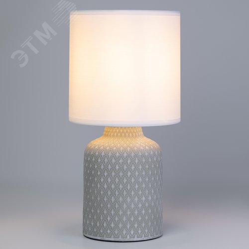 Лампа настольная Sabrina 7043-501 1 х Е14 40 Вт керамика серая с абажуром - фото 2