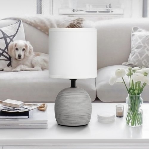 Лампа настольная Sheron 7044-501 х Е14 40 Вт керамика серая с абажуром - фото 6