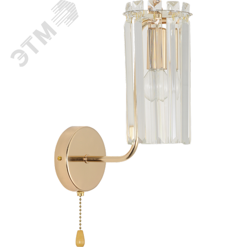 Светильник настенный (бра) с выключателем Zoe 1064-401 1хЕ14 40 Вт хрусталь - фото 2