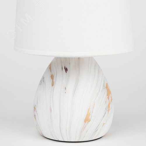 Лампа настольная Damaris D7037-501 х Е14 40 Вт керамика белая с золотом с абажуром - фото 3