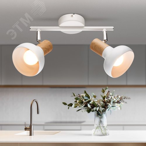 Светильник настенно-потолочный спот поворотный 2хЕ14 40Вт 7052-702 Lorena - фото 4