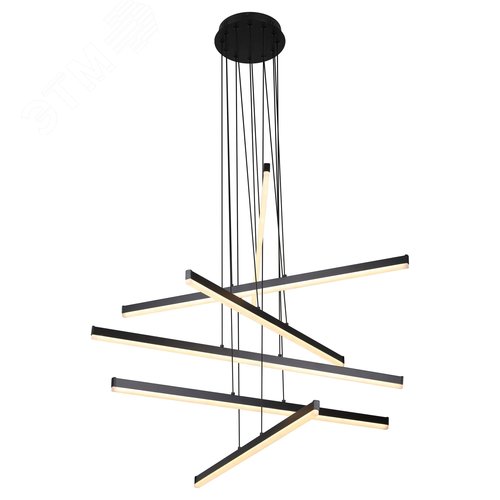 Светильник подвесной LED 120 Вт 3000-6000К чёрный светодиодный с пультом Rivoli Mabel 6183-201 - фото 1