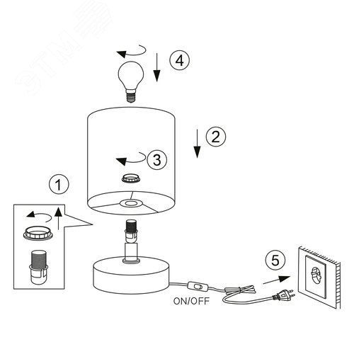 Лампа настольная Eleanor 7070-501 1 х Е14 40 Вт керамика бежевая, белая - фото 3