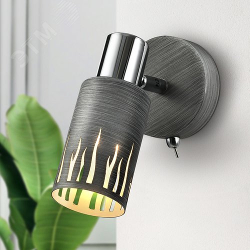 Светильник настенно-потолочный спот поворотный с выключателем модерн с 1хЕ14 40Вт 3123-401 Lethe - фото 4