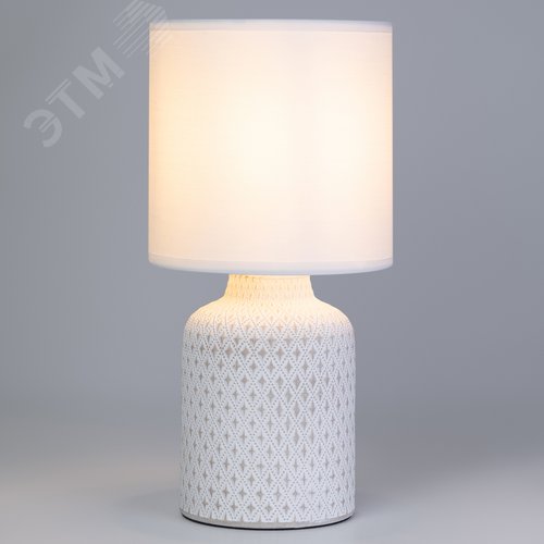 Лампа настольная Sabrina 7043-502 1 х Е14 40 Вт керамика белая с абажуром - фото 2