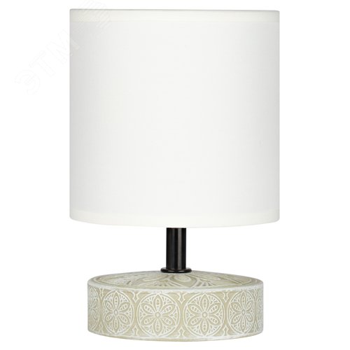 Лампа настольная Eleanor 7070-501 1 х Е14 40 Вт керамика бежевая, белая - фото 4