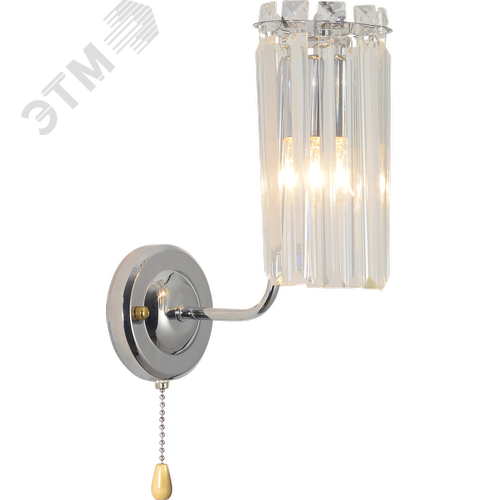 Светильник настенный (бра) с выключателем Ifa 1063-401 1хЕ14 40 Вт хрусталь - фото 1