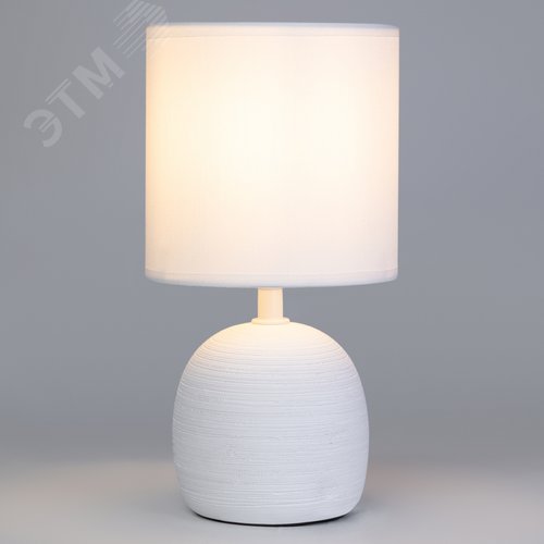 Лампа настольная Sheron 7044-502 1 х Е14 40 Вт керамика белая с абажуром - фото 2