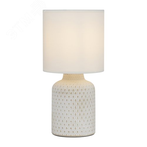 Лампа настольная Sabrina 7043-502 1 х Е14 40 Вт керамика белая с абажуром - фото 1