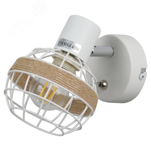 Светильник настенно-потолочный спот поворотный с выключателем 1xE14 40Вт 7034-701 Anselma - фото 2