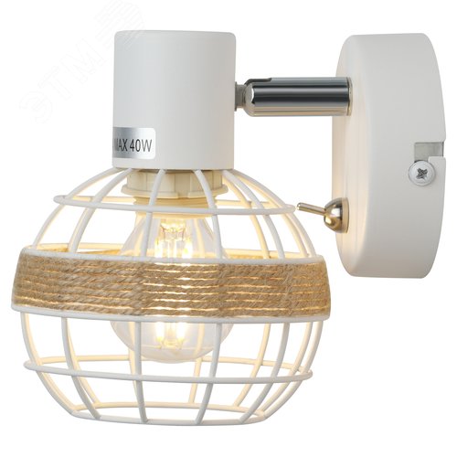 Светильник настенно-потолочный спот поворотный с выключателем 1xE14 40Вт 7034-701 Anselma - фото 4