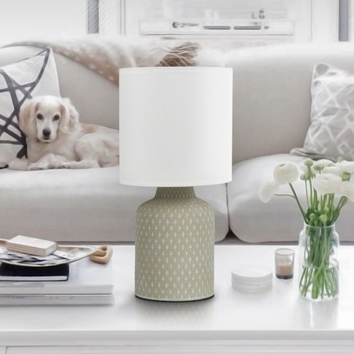 Лампа настольная Sabrina 7043-501 1 х Е14 40 Вт керамика серая с абажуром - фото 7