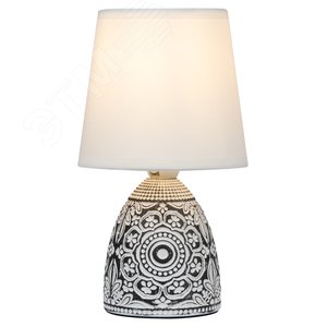 Настольная лампа Debora 7045-502 1 * Е14 40 Вт керамика черная с абажуром Б0053466 Rivoli