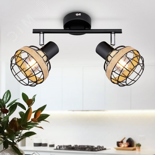 Светильник настенно-потолочный спот поворотный 2хE14 40Вт 7033-702 Fedora - фото 6