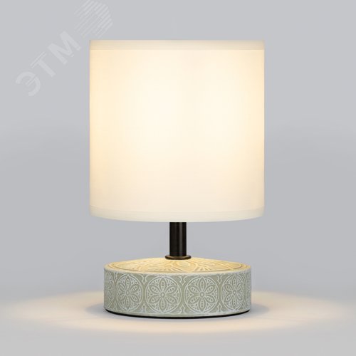 Лампа настольная Eleanor 7070-501 1 х Е14 40 Вт керамика бежевая, белая - фото 2