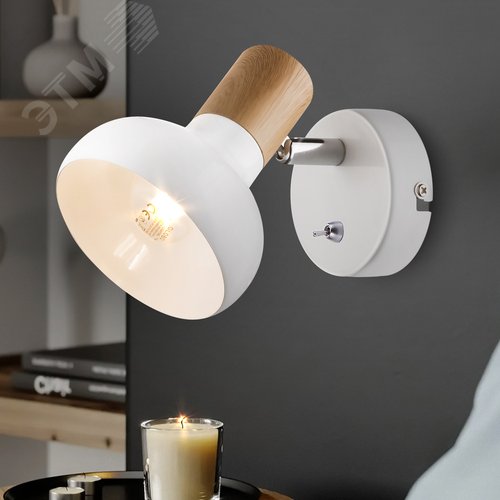 Светильник настенно-потолочный спот поворотный с выключателем 1хЕ14 40Вт 7052-701 Lorena - фото 4