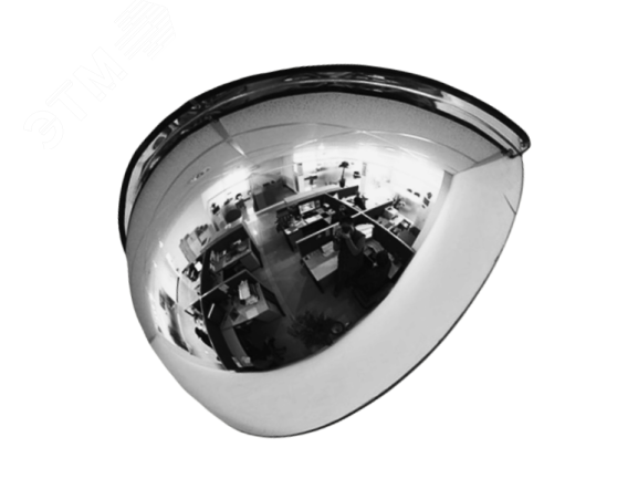 Изображение товара Зеркало для помещений купольное четверть сферы 600 мм (шт)