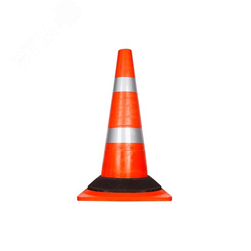 Изображение товара Конус дорожный КС-2.8.0 520 мм мягкий, 2 светоотражающие полосы+утяжелитель квадратное основание (шт)