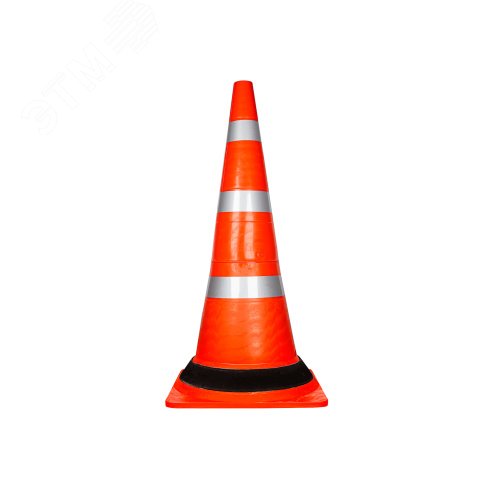 Изображение товара Конус дорожный КС-3.8.0 750 мм мягкий квадратное основание 3 светоотражающие полосы + утяжелитель Ц (шт)
