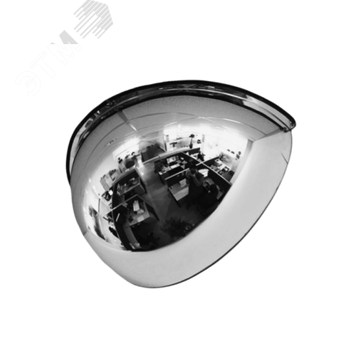 Изображение товара Зеркало для помещений купольное четверть сферы 600 мм (шт)