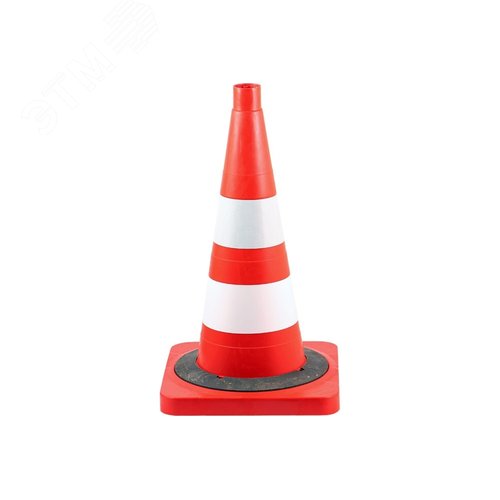 Изображение товара КС-2.4.0 Конус дорожный 520 мм мягкий, 2 белые полосы + утяжелитель (шт)