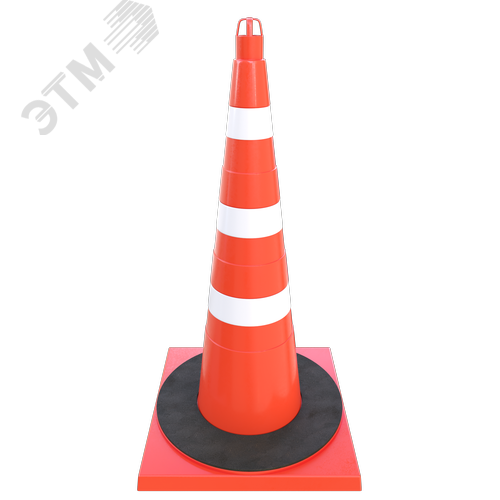 Изображение товара КС-3.4.0 Конус дорожный 750 мм мягкий, 3 белые полосы + утяжелитель (шт)