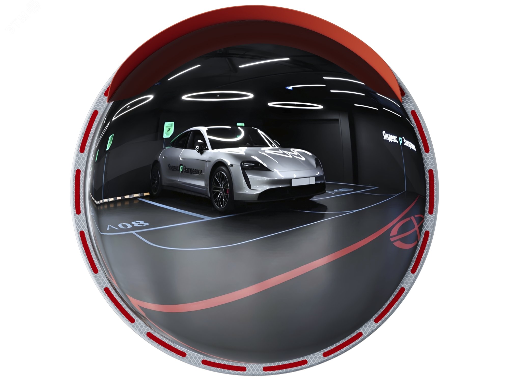 Изображение товара Зеркало сферическое с козырьком d-1000 мм из нержавеющей стали (шт)