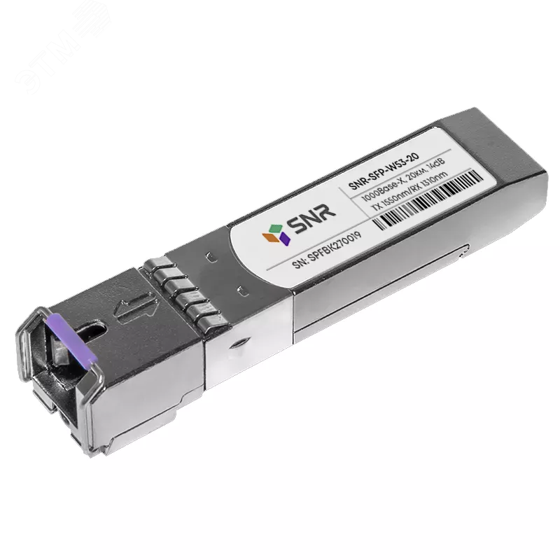 Изображение товара Модуль SFP 1хSC 1 Гб/с WDM до 20 км SNR-SFP-W53-20