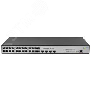 Изображение товара Коммутатор управляемый L2 24 порта RJ45/SFP 100 1000 Мб/сPoE 185Вт (шт)