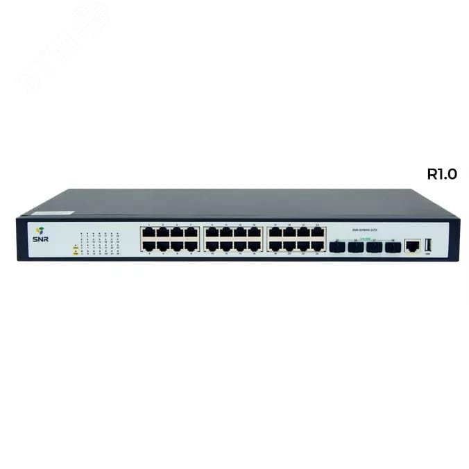 Изображение товара Коммутатор управляемый L2 24 порта RJ45/SFP 10 100 1000 10000 (10G) Мб/с (шт)