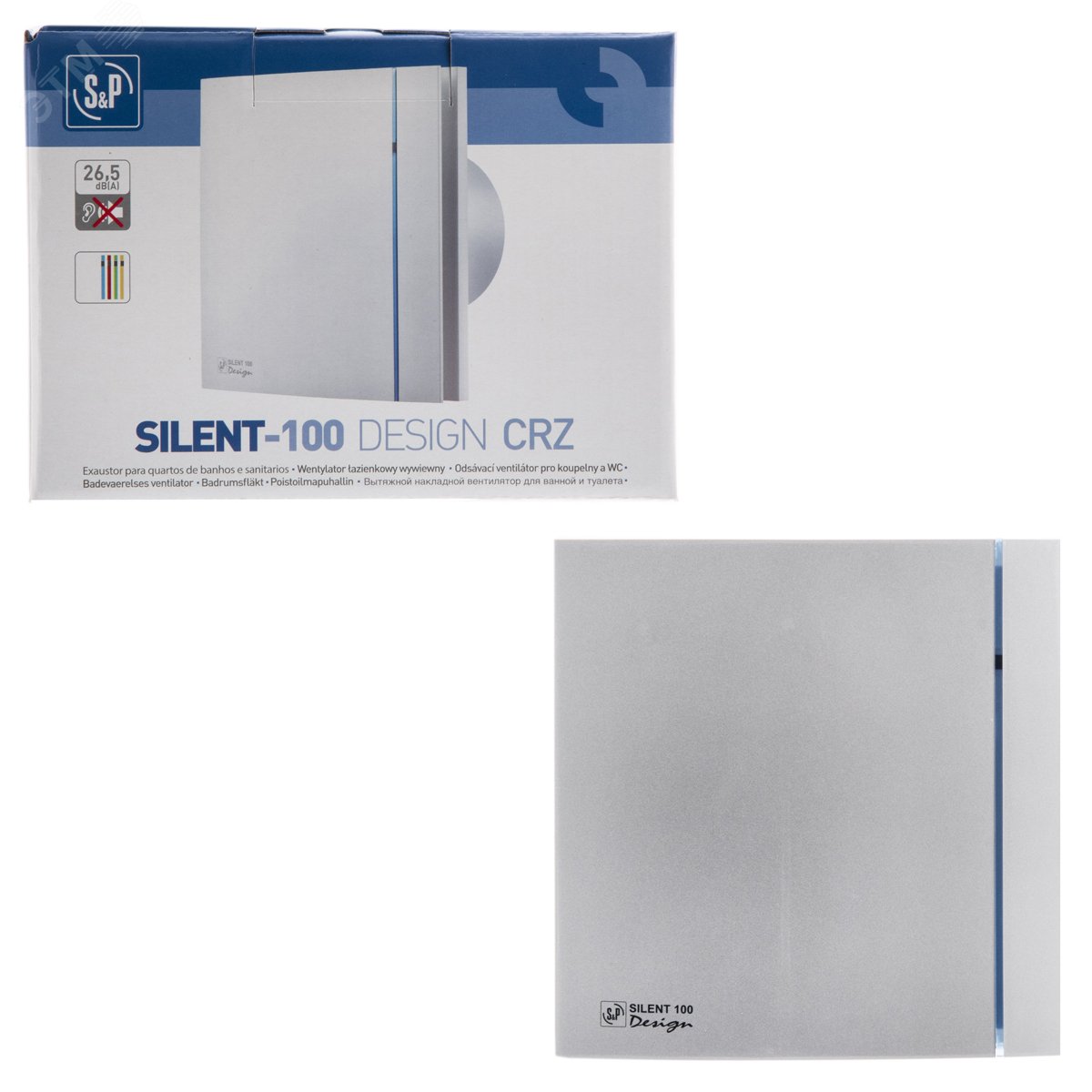 Вентилятор накладной Silent-100 CRZ Silver Design 3C с таймером 03-0103-134 Soler & Palau - превью 5