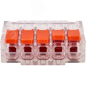 Клемма соединительная  5-контактная Elеctrodeel ED 230-615-b6, сечение 0,5-6,0 мм2, 41А/450В (упаковка 6 штук) - фото 3