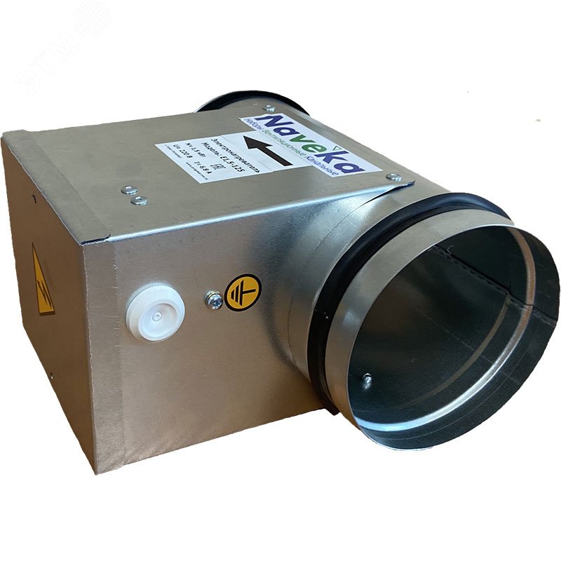 Изображение товара Воздухонагреватель электрический E3-125 220В 13.6А канальный мощность 3кВт