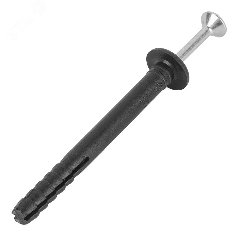 Изображение товара Дюбель-гвоздь грибовидный бортик. полипропилен 6х40 мм. черный. 100 шт. (упак)