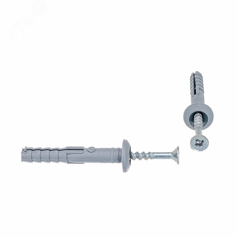 Изображение товара Дюбель-гвоздь грибовидный бортик. полипропилен 6х40мм (100 шт/уп) (упак)