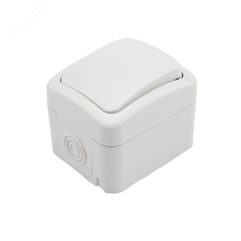 Изображение товара Переключатель проходной Mini OG IP54 белый открытый монтаж Kranz