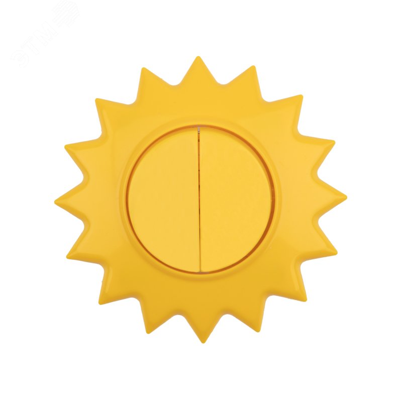 Выключатель двухклавишный KRANZ HAPPY Солнце скрытой установки, желтый KR-78-0618 Kranz - превью