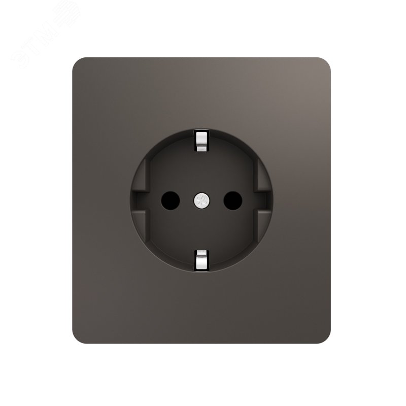 Изображение товара Розетка ROUND одинарная с/з скрытой установки, со шторками 16А механизм титан (шт)