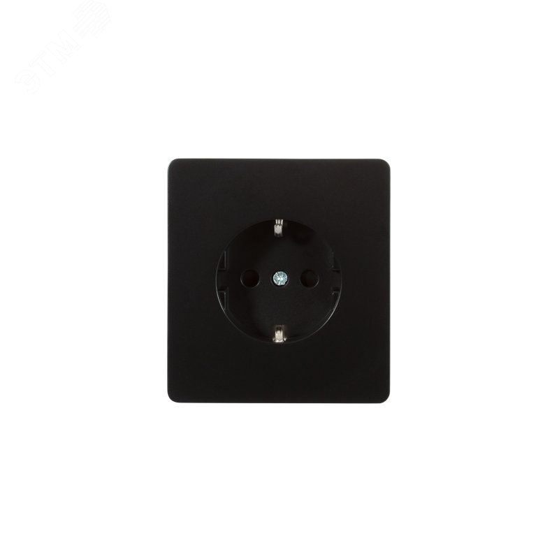 Изображение товара Розетка ROUND одинарная с/з скрытой установки, со шторками 16А механизм оникс (шт)