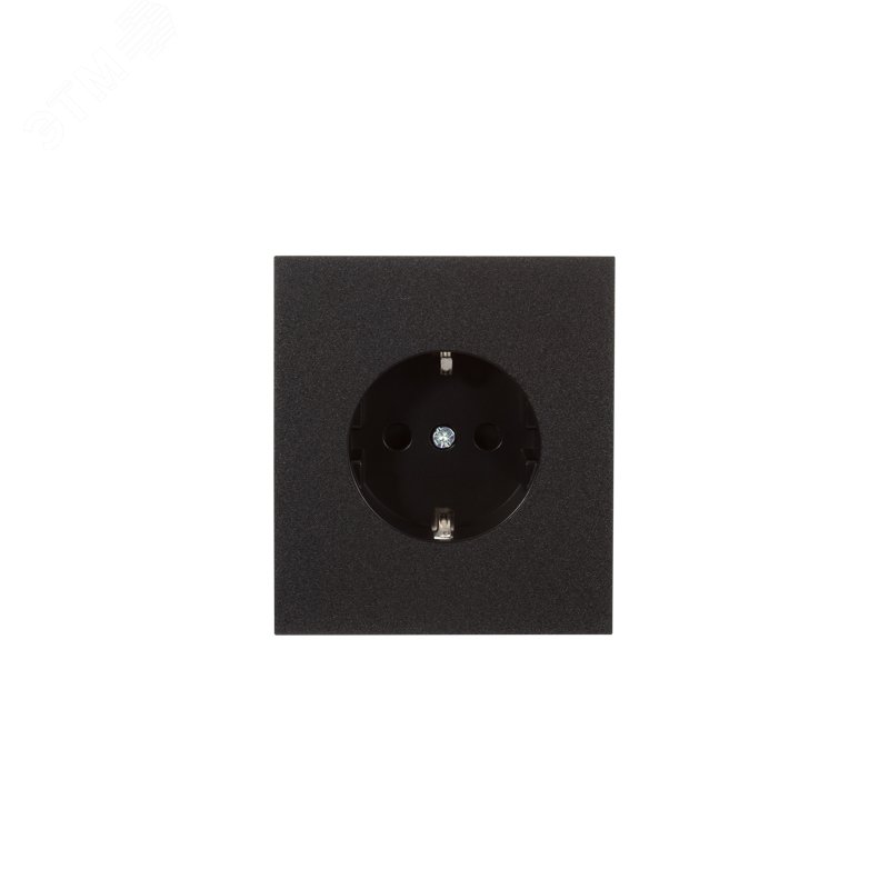 Изображение товара Розетка STRONG одинарная с/з скрытой установки, со шторками 16А механизм антрацит (шт)