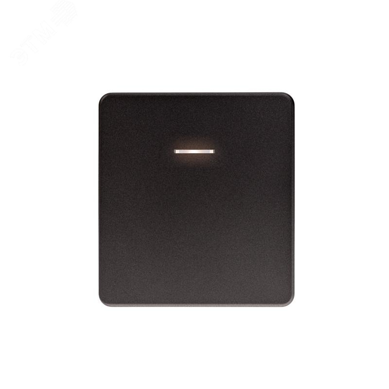 Изображение товара Выключатель ROUND одноклавишный с подсветкой механизм скрытой установки Титан