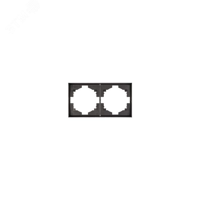 Изображение товара Рамка STRONG 2-постовая графит для розеток и выключателей