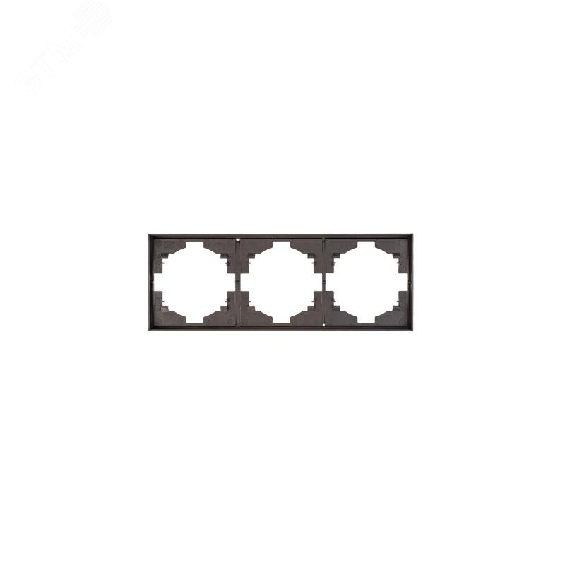 Изображение товара Рамка STRONG 3-постовая графит для розеток и выключателей Kranz