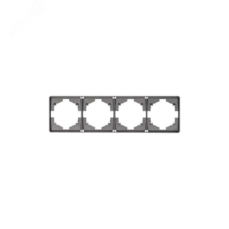 Изображение товара Рамка ROUND 4-постовая титан KRANZ для розеток и выключателей