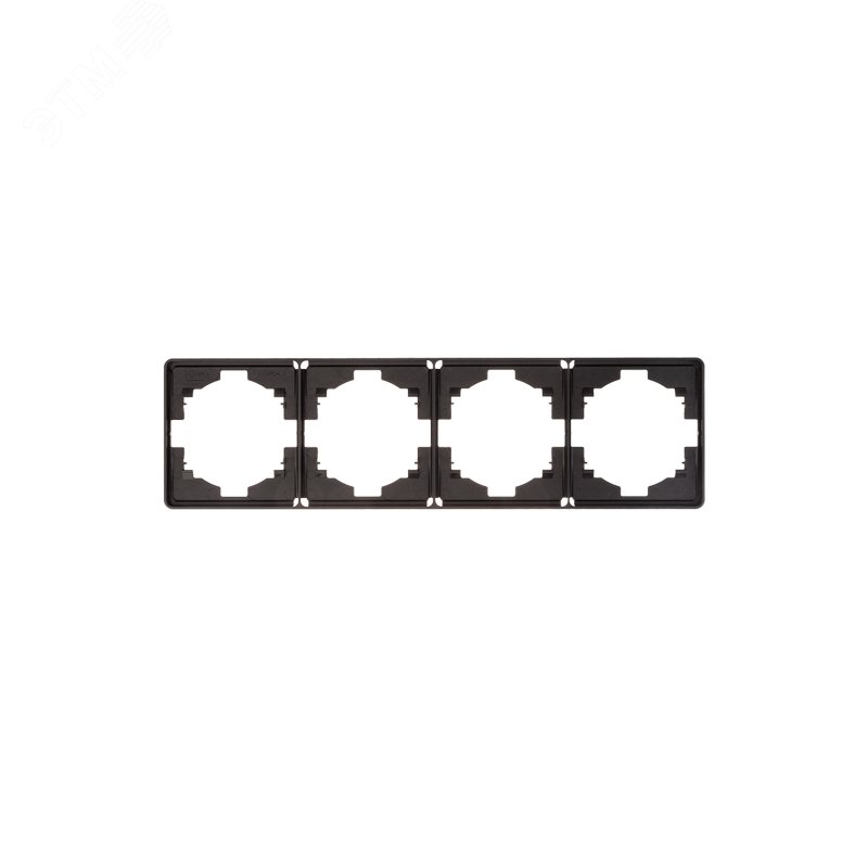 Изображение товара Рамка ROUND 4-постовая оникс для розеток и выключателей